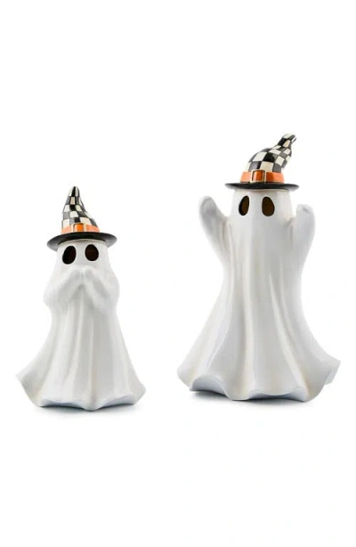 Mackenzie-childs Mackenzie Childs Courtly Illuminated Set Of 2 Ghost Figurines In White