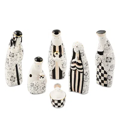 Mackenzie-childs Courtly Noel Ceramic Nativity, Set Of 6 In Multi