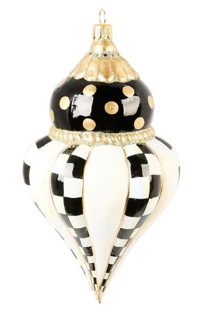 MACKENZIE-CHILDS MACKENZIE CHILDS COURTLY NOEL FLUTED DROP GLASS ORNAMENT