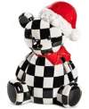 Mackenzie-childs Courtly Santa Bear Ceramic Cookie Jar In Multi