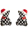 Mackenzie-childs Courtly Santa Bear Salt & Pepper Set In Multi