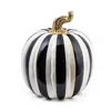 Mackenzie-childs Courtly Stripe Glossy Large Pumpkin In Black