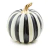 Mackenzie-childs Courtly Stripe Glossy Medium Pumpkin In Black