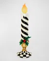Mackenzie-childs Courtly Stripe Medium Illuminated Trophy Candle