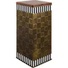 Mackenzie-childs Mackenzie Childs Courtly Stripe Tall Storage Bin In Brown