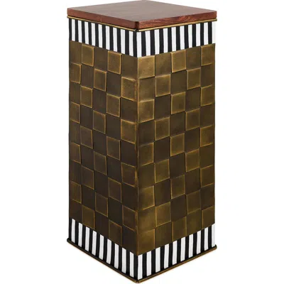 Mackenzie-childs Mackenzie Childs Courtly Stripe Tall Storage Bin In Brown