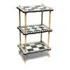 Mackenzie-childs Courtly Check Three-tier Table In Black/white