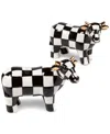 Mackenzie-childs Courtly Check Pig Salt & Pepper Set In No Color