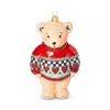 Mackenzie-childs Cozy Christmas Sweater Bear Glass Ornament