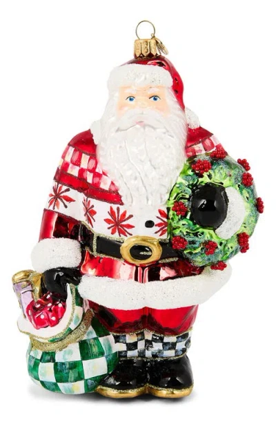 Mackenzie-childs Mackenzie Childs Cozy Sweater Santa Glass Ornament In Multi
