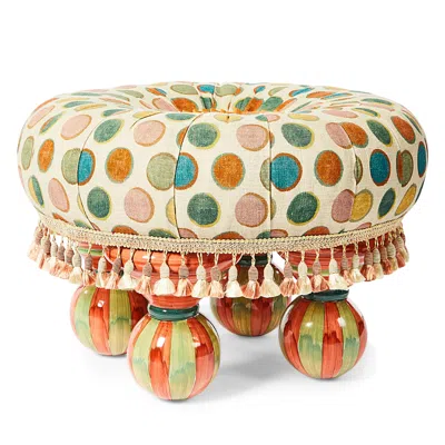 Mackenzie-childs Croquet Dots Ottoman In Multi/dotted