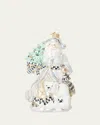 Mackenzie-childs Crystal Palace Santa And Polar Bear Glass Christmas Ornament
