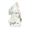 Mackenzie-childs Crystal Palace Santa And Polar Bear Glass Christmas Ornament