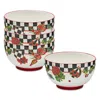 Mackenzie-childs Deck The Halls Breakfast Bowls, Set Of 4 In Multi