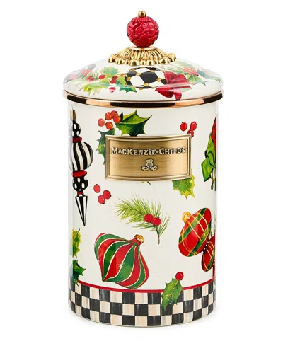 Mackenzie-childs Deck The Halls Large Canister In Multi