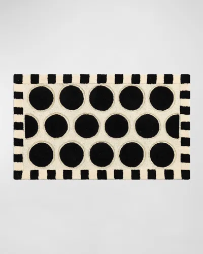 Mackenzie-childs Dots A Lots Rug, 2' X 4' In Black