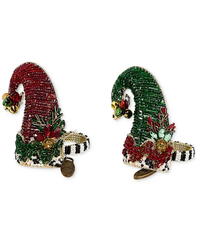 Mackenzie-childs Elf Hat Beaded Napkin Rings, Set Of 2 In Multi