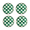 Mackenzie-childs Emerald Check Appetizer Plates, Set Of 4 In Green