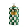 Mackenzie-childs Emerald Check Canister, Large