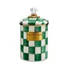 Mackenzie-childs Emerald Check Canister, Medium