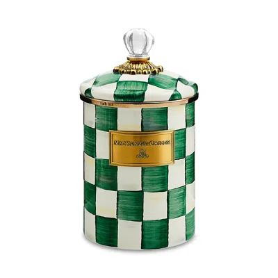 Mackenzie-childs Emerald Check Canister, Medium