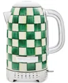 Mackenzie-childs Emerald Check Electric Kettle In Green