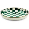 Mackenzie-childs Mackenzie Childs Emerald Check Enameled Steel Abundant Bowl In Green