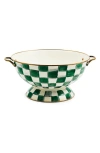 Mackenzie-childs Mackenzie Childs Emerald Check Enameled Steel Everything Bowl In Green