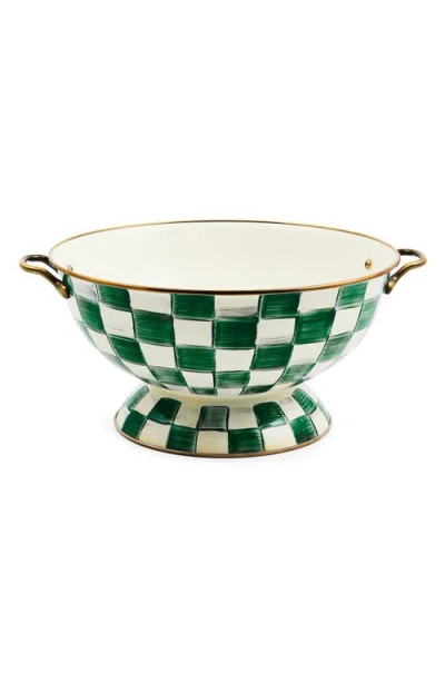 MACKENZIE-CHILDS MACKENZIE CHILDS EMERALD CHECK ENAMELED STEEL EVERYTHING BOWL