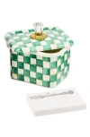 Mackenzie-childs Mackenzie Childs Emerald Check Enameled Steel Recipe Box In Green
