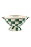 Mackenzie-childs Mackenzie Childs Emerald Check Large Colander In Green