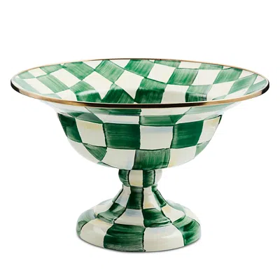 Mackenzie-childs Emerald Check Large Compote In Green