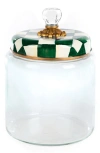 Mackenzie-childs Mackenzie Childs Emerald Check Large Kitchen Canister In Green