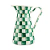 Mackenzie-childs Emerald Check Large Practical Pitcher In Green