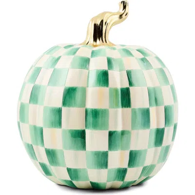 Mackenzie-childs Mackenzie Childs Emerald Check Large Pumpkin In Green