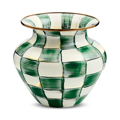 Mackenzie-childs Emerald Check Large Vase In Green