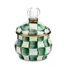 Mackenzie-childs Emerald Check Lidded Sugar Bowl