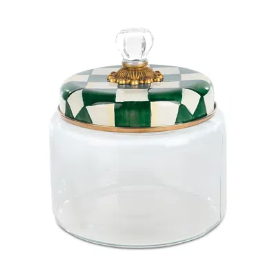 Mackenzie-childs Emerald Check Medium Kitchen Canister