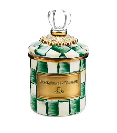 Mackenzie-childs Emerald Check Mini Cannister