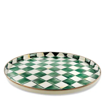 Mackenzie-childs Emerald Check Round Tray