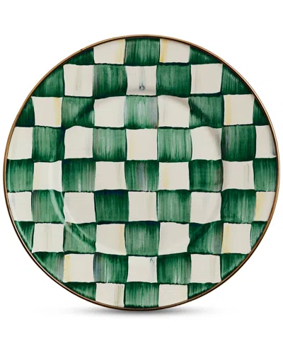 MACKENZIE-CHILDS EMERALD CHECK SALAD PLATE