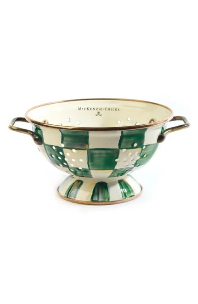 MACKENZIE-CHILDS MACKENZIE CHILDS EMERALD CHECK SMALL ENAMELED STEEL COLANDER