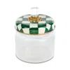 Mackenzie-childs Emerald Check Small Kitchen Canister