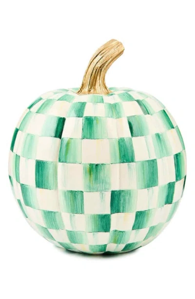Mackenzie-childs Mackenzie Childs Emerald Check Small Pumpkin In Green