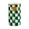 Mackenzie-childs Emerald Check Utensil Holder