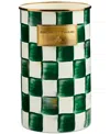 Mackenzie-childs Emerald Check Utensil Holder