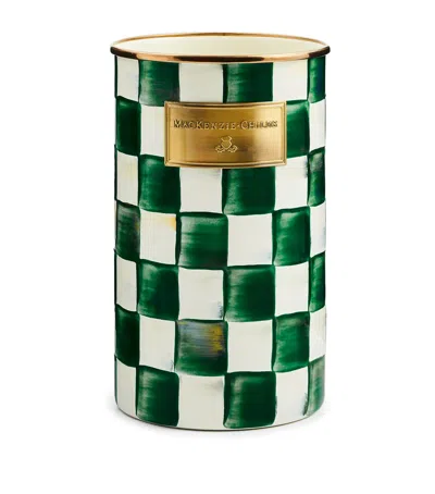 Mackenzie-childs Emerald Check Utensil Holder