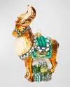 MACKENZIE-CHILDS EMERALD LUXE REINDEER GLASS CHRISTMAS ORNAMENT