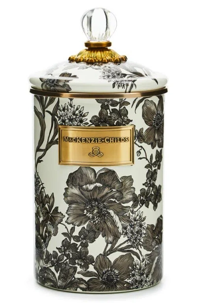 Mackenzie-childs Mackenzie Childs Enameled English Garden Large Canister In Gray