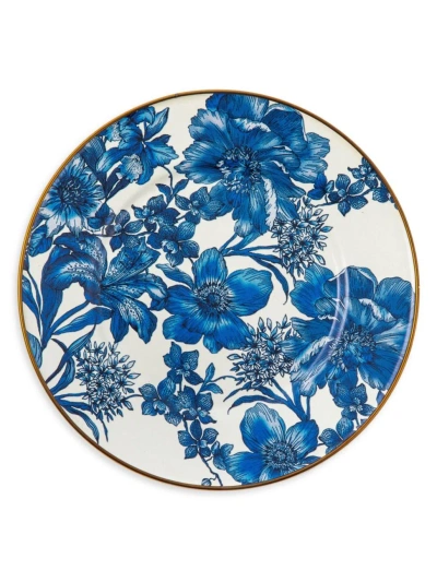 Mackenzie-childs Royal English Garden Enamel Salad/dessert Plate In Blue